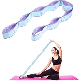 Yoga Stretching Strap, Abeillo Yoga Stretch Strap with 8 Loops, Yoga Accessories, Fitness Bands, Resistance Bands, Gymnastics