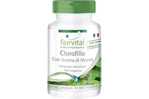 Fairvital | Clorofilla masticabile menta sapore - confezione grande per 100 giorni - VEGAN - 100 compresse masticabili