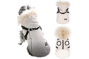 Lairle Hundemantel Winter Hundejacke Hundeweste Kleidung Hundegeschirr Mantel Kleines Hundegeschirr Welpenweste Geschirr Winterhundemantel mit Geschirr für kleine mittelgroße Hunde