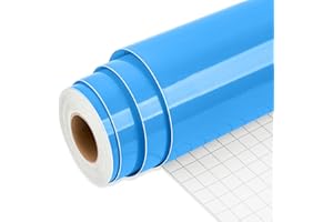 IModeur Vinilo adesivo blu - 30,5 cm x 763 cm pellicola adesiva blu lucido, vinile blu per Cricut, Silhouette Cameo, La maggior parte delle macchine da taglio