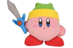 San-Ei - officiella Kirby-plysch med svärd 10 cm - Nintendo udziela licencji