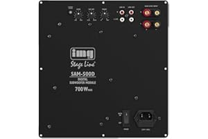IMG STAGE LINE MONACOR SAM-500D Subwoofer Aktiv-Modul mit 500 W und variablem Tiefpass, Tieftöner mit High-Level Eingängen, integrierter Bassanhebung und sehr hohen Leistungsreserven, in Schwarz 32.0800