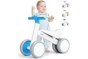 XJD Draisienne Bébé 1 2 an - Jouet pour Enfants 1 2 Ans - Mini avec 4 Roues - Velo pour Tout-Petits - sans pédales - Première Roue pour Cadeau (Bleu-Vert)