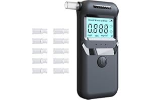 ZukZythepsor Etilometro Portatile Certificato - Alcol Test con Display LCD, Indicatore a Tre Colori, Elevata Precisione, Facile da Usare, con 10 Bocchini Sostituibili
