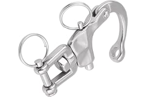 Lwuey Grillo Girevole Acciaio Inox, Heavy Duty Snap in Inox Gancio Sgancio Rapido Clip per Barca Vela Sabbia Industria Grilli Girevoli Moschettone Grado Marino Spinnaker Drizza Rigging 2 Pezzi