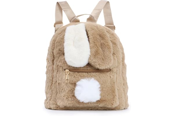 Jywmsc Sac à Dos Mignon en Peluche Avec Oreilles de Lapin pour Adolescentes, Bandoulière Moelleux et Pelucheux Kawaii, à Main, D'école, Rose