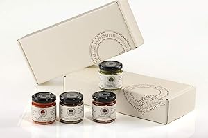 MARIANGELA PRUNOTTO - UNA DELIZIA ALBESE - FRUTTICULTORI IN ALBA DAL 1863 Mariangela Prunotto Azienda Agricola Scatola Degustazione Aero "Abbinamento Carni e Formaggi", Originale, 4 Vasetti da 100 G