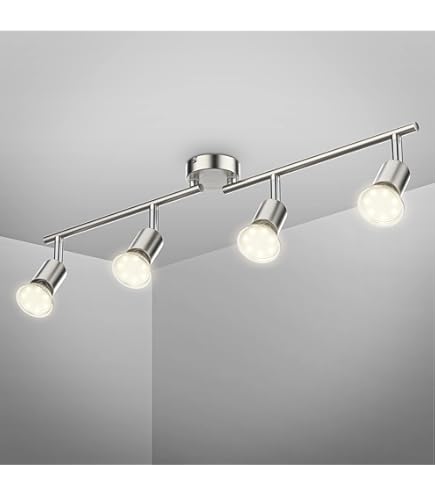 Plafonnier TRIO Carico - 5 LEDs G9 3.5W 3000K - Design Blanc Balayé Avec Corps Métal Nickel - Dimmable Externe