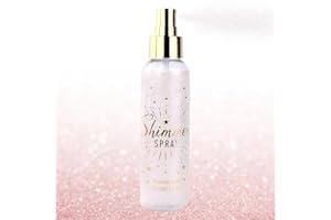 VOLLUCK Glitter Spray 110 ML, Luminous Finish Body Shimmer Spray for Body, Face, Hair & Clothes, Instant Sparkle for Parties, Christmas, Birthdays & Celebrations (Light Pink)