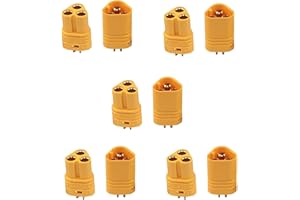 YUNIQUE GREEN-CLEAN-POWER - 5 Paires de Connecteurs MT60 Mâle-Femelle 3.5mm | Haute Qualité pour Modélisme RC Lipo, Adapté pour Batteries Lipo RC modélisme, Jaune, Plastique