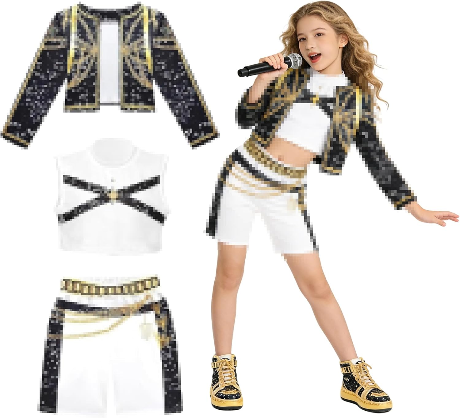 RCYHCY Disfraz de Anime Cosplay, 3 Piezas Koreanpop Cosplay Costume, Cosplay Disfraz para niños, Cos-play Cantante Disfraces, Disfraz de de Corea para niños, para Halloween, carnaval, mascarada