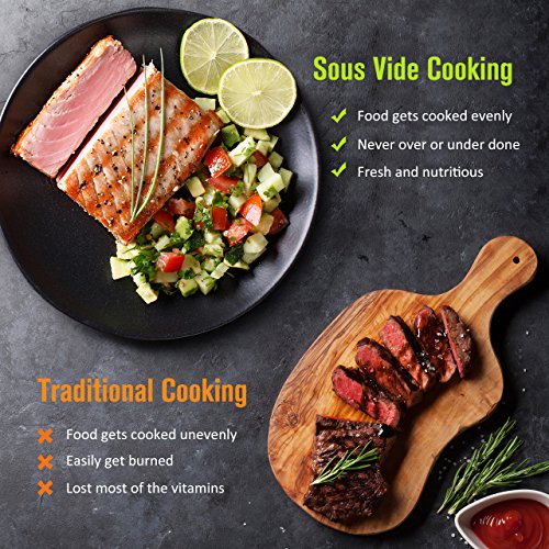 Sous Vide Cooker, OMorc BPA-Free Thermal Immersion Circulator with Precise Temperature and Time Adjustment for Easy, Healthy Cooking of Steak, Soup in Kitchen
