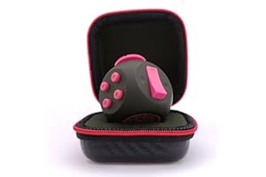 PILPOC theFube Fidget Cube - Fidget Toys Deluxe, pour Adultes et Enfants - Étui de Protection Premium, Cube Anti Stress, Jouet Anti Stress Contre l'Anxiété, TDAH, TOC, Autisme (Noir & Rose)