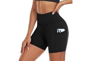 ACTINPUT Gym Shorts for Women High Waist Cycling Shorts with Pockets Best for Running Workout Yoga Sports