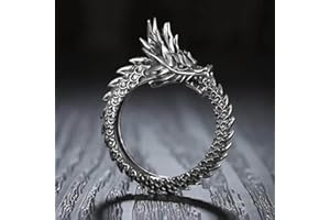 Inateannal Punk Dragón Anillo Abierto Banda De Hip Hop Anillo Envolvente Personalidad Dedo Índice De La Joyería Para Los Hombres Y Las Mujeres