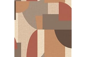 Belgravia Decor Ceruti Geometric Wallpaper - Modern Wallpaper for Living Room, Bedroom, Fireplace - Decorative Luxury Wall Paper with Geometric Pattern, Paprika