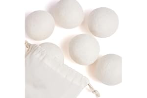RUNFAR SHOP 5 Pack XL Wool Dryer Balls , Natural Fabric Softener, Reusable Over 1000+ Loads, Reduces Clothing Wrinkles and Saves Drying Time,Laundry Household Essentials