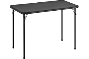 BOOSDEN Table Pliante, Table Camping Pliante, Table de Jardin, Table Pliante d'Intérieur et d'Extérieur, 97 * 46.5 * 70cm, Idéale pour Le Camping, la Salle à Manger, Le Pique-Nique, Noir