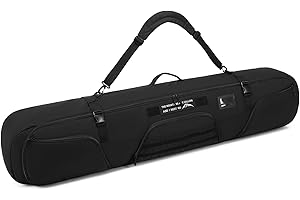 BlesMaller Podróżna torba snowboardowa, wyściełana, torba na narty, taktyczna torba na narty 165 cm, buty snowboardowe, kombinezon narciarski i sprzęt narciarski