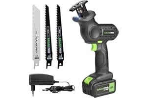 GALAX PRO Sega a Gattuccio 20V 4,0Ah, 3000SPM seghetto alternativo a batteria che comprende 2 lame per il taglio del legno e 1 lama per il taglio del metallo