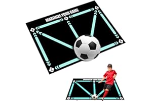 KEGOZ Alfombrilla de entrenamiento de fútbol, alfombra antideslizante para práctica de control de balón, alfombrilla de maestría de fútbol para mejorar el entrenamiento de regates auxiliares