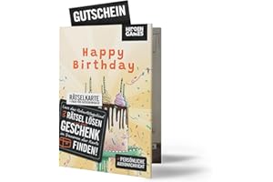 ‎HIDDEN GAMES Hidden Games - Rätselkarte - Happy Birthday - Deutsch - individualisierbare Karte, Grußkarte, Glückwunschkarte, Geschenkkarte, Gutscheinkarte
