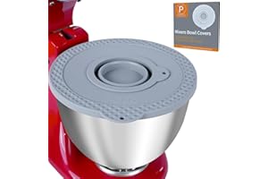 PQPO Tapa de Silicona para Tazón de Batidora Compatible con los Tazones de Batidora de pie con Cabezal Inclinable y Tazón Pequeño Plegable Kitchen Aid de 4,5 a 5 Cuartos de Galón (Gris)
