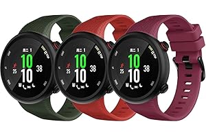 GRANSHO Cinturino in silicone compatibile con Garmin Forerunner 45 / Swim 2, fibbia nera in acciaio inox spazzolato