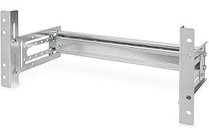 DIGITUS Soporte de carril DIN 19 pulgadas - 4U - profundidad y altura de carril estándar variable - carril DIN - 390 mm de ancho - para armarios de red y servidores