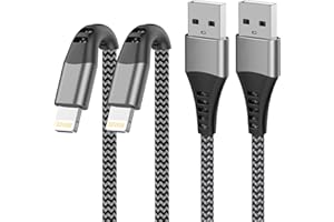YEONPHOM Cable iPhone 1M 2Pack[Certificado Apple MFi], Cable Cargador iPhone Carga Rápida Trenzado Nylon Cable Lightning USB Cable para Apple iPhone 14/13/12/11 Pro Max/XS Max/XR/X/8/7/6/6s Plus/5/SE,iPad Mini