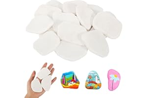 KUHAWL 15 Stücke Steine zum Bemalen, 5-8 cm gemalter Kieselsteine Glatte Kieselsteine zum Bemalen Strand Kiesel, Kies Dekosteine Naturstein DIY Aquarium Steine für Bunte Malerei Dekoration