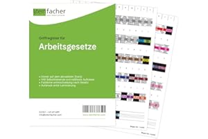 ‎STEINFACHER Steinfacher Griffregister für ARBEITSGESETZE - 148 bedruckte Aufkleber, inkl. Einklebeschablone für gebundene Textausgaben (Folien | fest | mit Überschrift)