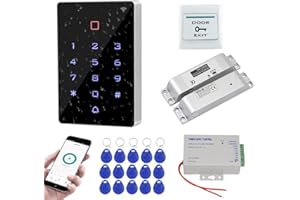 FUSYTULY Wifi Tuya Access Controller Touch RFID Keypad Door Entry System Kit IP68 Waterproof + Electric Drop Bolt Lock + Power Supply + 15pcs 125KHz Keyfobs