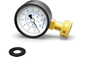 MEANLIN MEASURE 0~600MPa/90PSI Manomètre de pression d'eau,manomètre de pression d'eau 3/4"femelle 2.5" FACE DIAL avec anneau d'étanchéité,manomètre de pression d'eau pour la maison