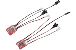 ZAWELIYO 2 Pezzi 30A Micro Brushed ESC Dual Motor Control Protezione Contro Il Surriscaldamento per Axial SCX24 1/24 e Wltoys K969 1/24, con Freno e Controllo Bidirezionale