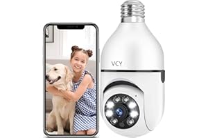 VCY Light Bulb Security Camera, 5GHz/2.4GHz WiFi 1080P Wireless Cameras, Degree View Bulb Camera for Home Security with Motion Detection Alarm Night Vision Two-Way-Talk into E27 Light Bulb Socket
