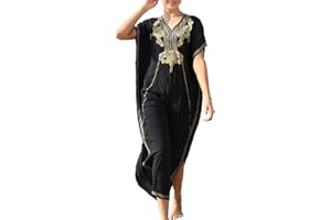 Bsubseach Costume da Bagno Bikini a Maniche Corte da Donna con Ricamo Copricostume da Spiaggia con Spacco Laterale