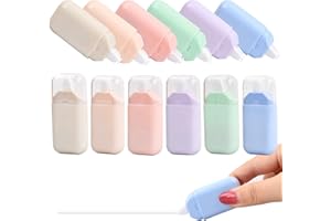 Xzeemo 12PCS Colorful Correction Tape, 4m x 5mm Correction Tape Roller, Writing Tape Pocket Mouse, Retractable Mini Correction Tape, Correction Rollers for School Office Students (A)