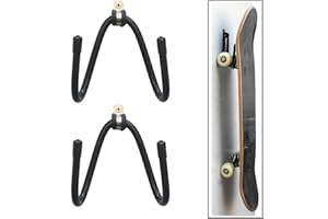 LEEWENYAN 2 Piezas Soporte De Pared para Monopatín,Soportes para Colgar En La Pared para Monopatín con Tornillo,Negro