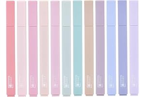 Willingood [Zestaw 12 sztuk] estetyczne zakreślacze do tekstów z miękką końcówką klinową, bez wybielaczy, pastelowe rozświetlacze, szybkoschnące