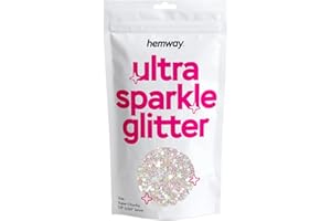 Hemway Premium Ultra Sparkle Glitter Multi Purpose Metallic Flake for Arts Crafts Nails Cosmetics Resin Festival Face Hair - Mother of Pearl Iridescent - Super Chunky (1/8" 0.125" 3mm) 100g / 3.5oz