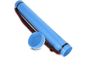 Tissting Tube d'affiche Blue Tube de Dessin Tube de Stockage de Documents d'affiche Matériau PE Tube de Transport de Transport de Plans Épais Extensible de 63 à 108cm