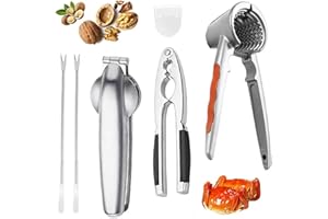 TELAOBAN Multifunktional Zuhause Nußknacker, Aluminiumlegierung Walnussknacker mit 2 Walnussnadeln, Walnussknacker mit Rutschfestem Griff, Nussknacker Walnüsse Set, für Walnüsse, Kastanien, Mandeln