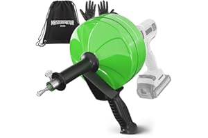 MEISTERFAKTUR Spirala do czyszczenia rur [15 m] – z nakładką wiertniczą – idealna spirala odpływowa do przyjaznego dla środowiska czyszczenia rur – stabilna spirala rurowa dla prawdziwych