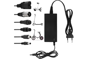 Tacilin Cargador Universal Patinete Eléctrico, 42V 2A, con 6 Conectores, Cargador de Batería para Hoverboard, Scooter Eléctrico, Bicicleta de Equilibrio