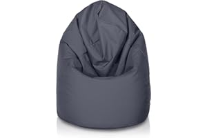 Bepouf - Pouf a Sacco Baby 55Øx95H cm 150L in Poliestere Grigio Imbottito, Puffo per Sedersi Bambini, Pouf Poltrona Salotto e Camera da Letto Comodo e Lavabile, Poltrona Sacco Anallergica Impermeabile
