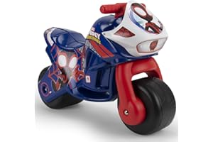 INJUSA - Moto Primi Passi Twin Dessert Spidey, per Bambini da 18-36 Mesi, con Decorazione Permanente, Ruote Larghe in Plastica e Maniglia per Il Trasporto, Colore Blu e Rosso