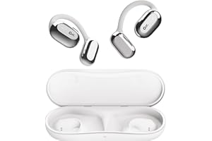 Oladance Open Ear Headphones Bluetooth 5.2 Wireless Earbuds for Android & iPhone, Open Ear Earbuds with Dual 16.5mm Dynamic Drivers, Up to 16 Hours Playtime Waterproof Sport Earbuds -Space Silver