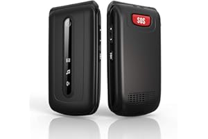 ukuu Big Button Mobile Phones for Elderly, Unlocked Flip Mobile Phone 2.4 inch Screen Loud Volume Senior Mobile Phone With SOS Emergency Easy to use Pay as You Go Phone - Black