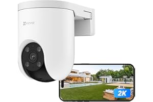 EZVIZ POE 2K Caméra de Surveillance WiFi Extérieure avec Détection de Personne, Suivi Auto, Vision Nocturne en Couleur, Alarme Sirène et Flash, Audio Bidirectionnel, H.265, Compatible Alexa, H8c PoE